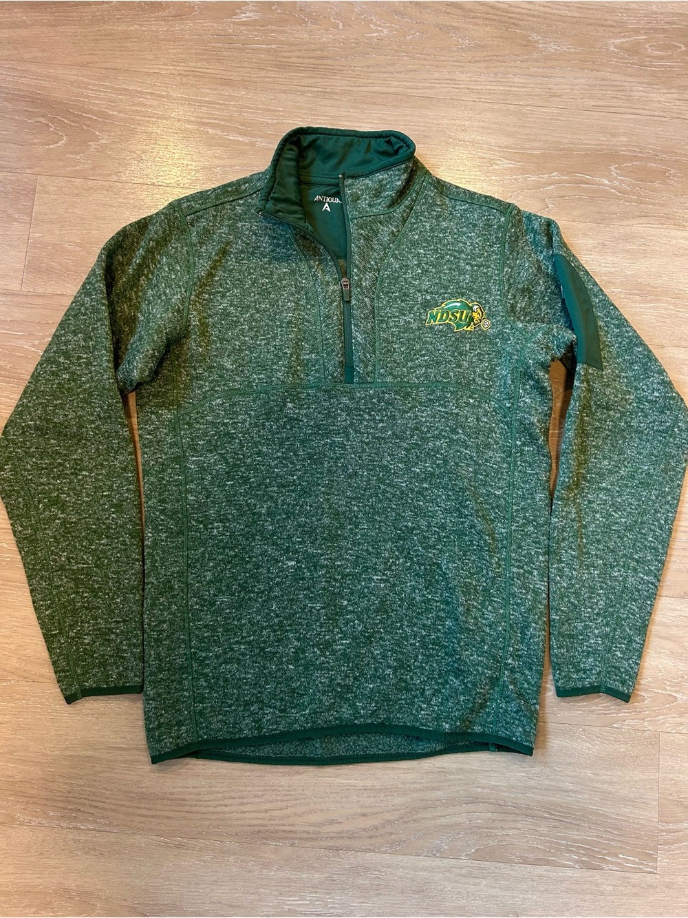 NDSU Quarter Zip Fleece Heather Green North Dakota College Bison Size Medium